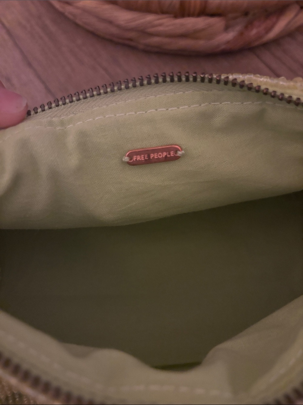 Free People Bailey Beaded Barrel Shoulder Bag-Green-NWT MSRP $98 - Picture 5 of 6